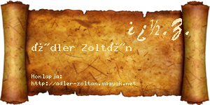 Ádler Zoltán névjegykártya