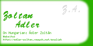zoltan adler business card