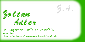 zoltan adler business card